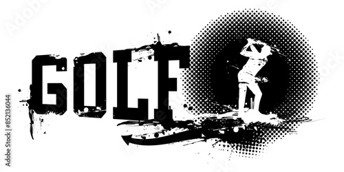 Golf Man Banner Vector Illustration