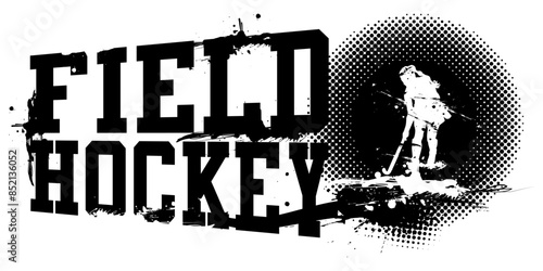 Field Hockey Female Banner Vector Illustration