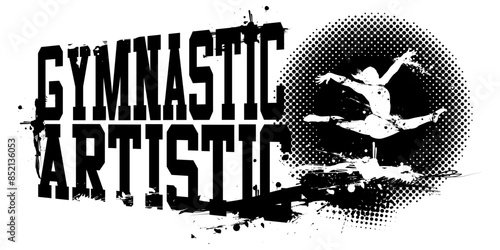 Female Artistic Gymnastic Banner Vector Illustration