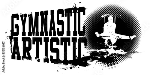 Male Artistic Gymnastic Banner Vector Illustration