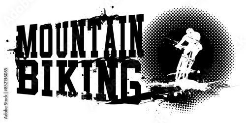 Mountain Biking Banner Vector Illustration