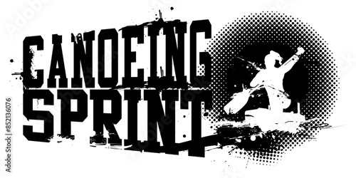 Canoeing Sprint Banner Vector Illustration