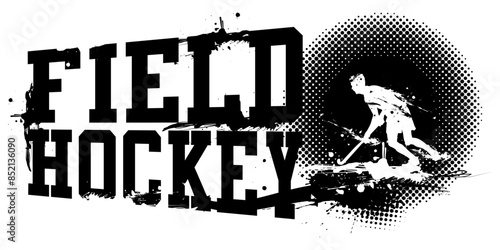 Field Hockey Male Banner Vector Illustration