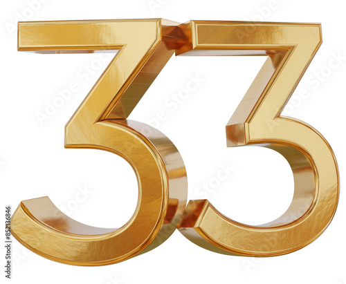 33 golden symbol isolated, ...