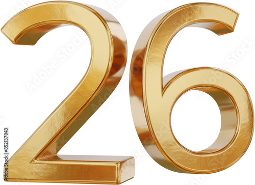 26 golden symbol isolated, ...