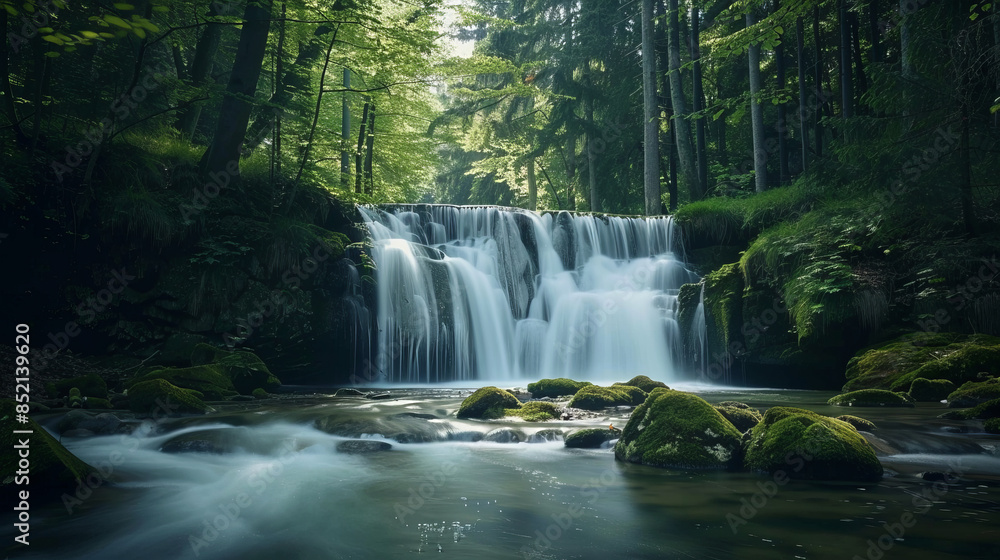 Beautiful waterfall in the forest with long exposure
Beautiful waterfall in the forest with long exposure