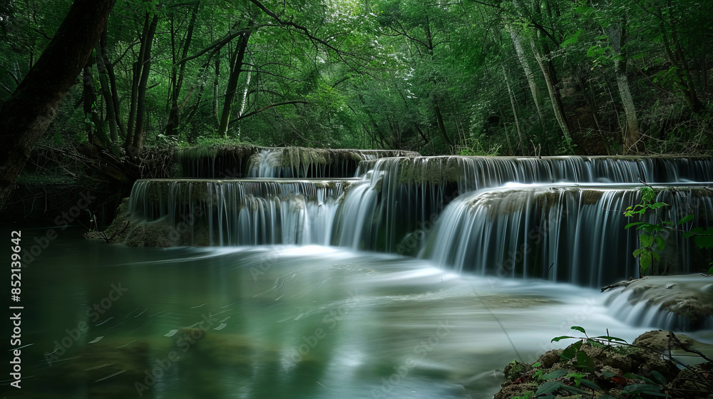Beautiful waterfall in the forest with long exposure
Beautiful waterfall in the forest with long exposure