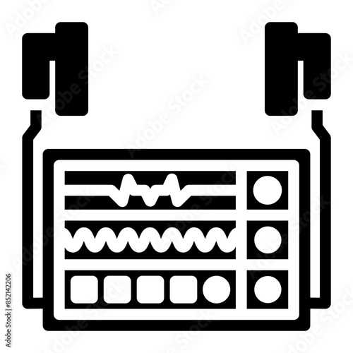 Defibrillator  in  Glyph solid black fill style