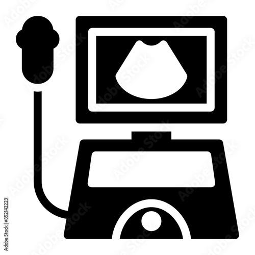 Ultrasonography icon in  Glyph solid black fill style
