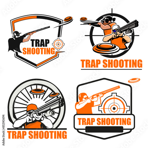 Trap shooting clipart design vector.