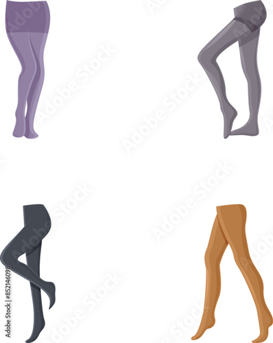 Vector illustrations showcasing a collection of fashionable legwear in various colors