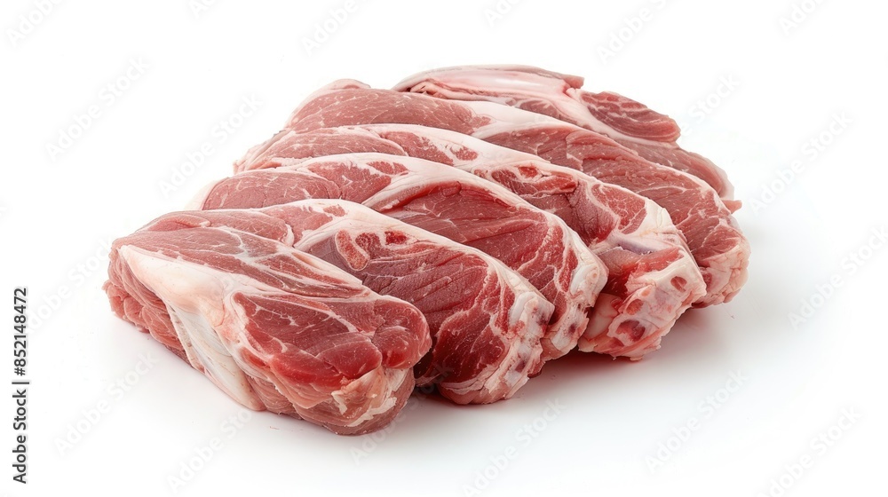 Isolated pork shoulder meat on a white background Isolated pork shoulder meat on a white background