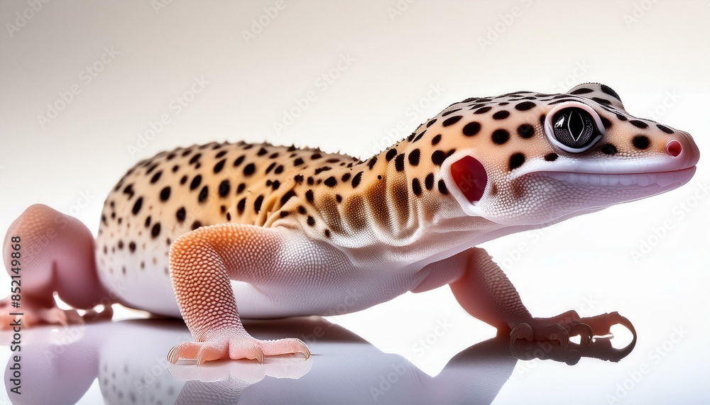 Leopard gecko on white background isolated, close up view Leopard gecko on white background isolated, close up view
