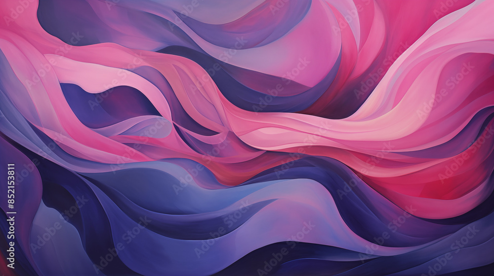 Obraz premium Flowing Abstract Art in Pink and Purple