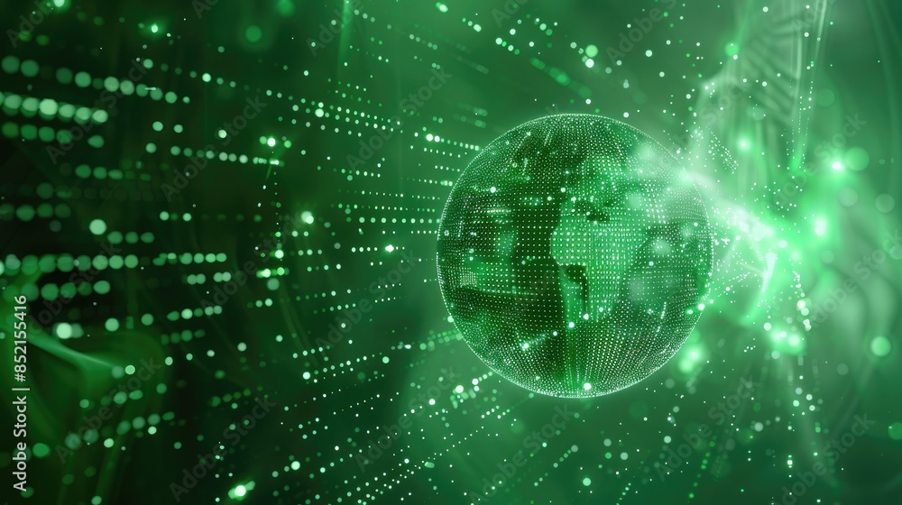 Creation of a futuristic energy sphere surrounded by a forcefield of dots on a green energy backdrop Creation of a futuristic energy sphere surrounded by a forcefield of dots on a green energy backdrop