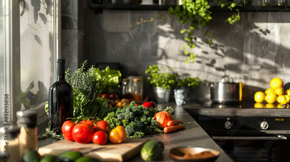 Fresh Produce on a Kitchen Countertop Fresh Produce on a Kitchen Countertop