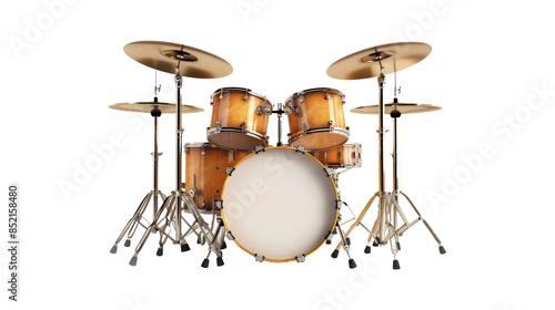 Realistic set drum isolated on transparent background.
