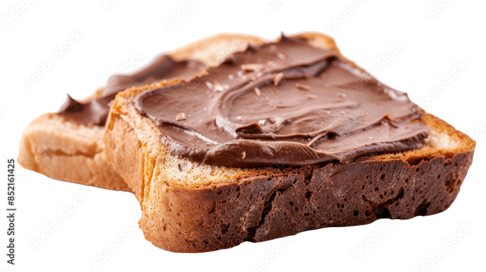 Slice of bread spread with cream on a transparent background Slice of bread spread with cream on a transparent background