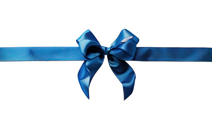 Blue bow on a transparent background