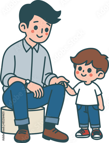 Father's day flat illustrations