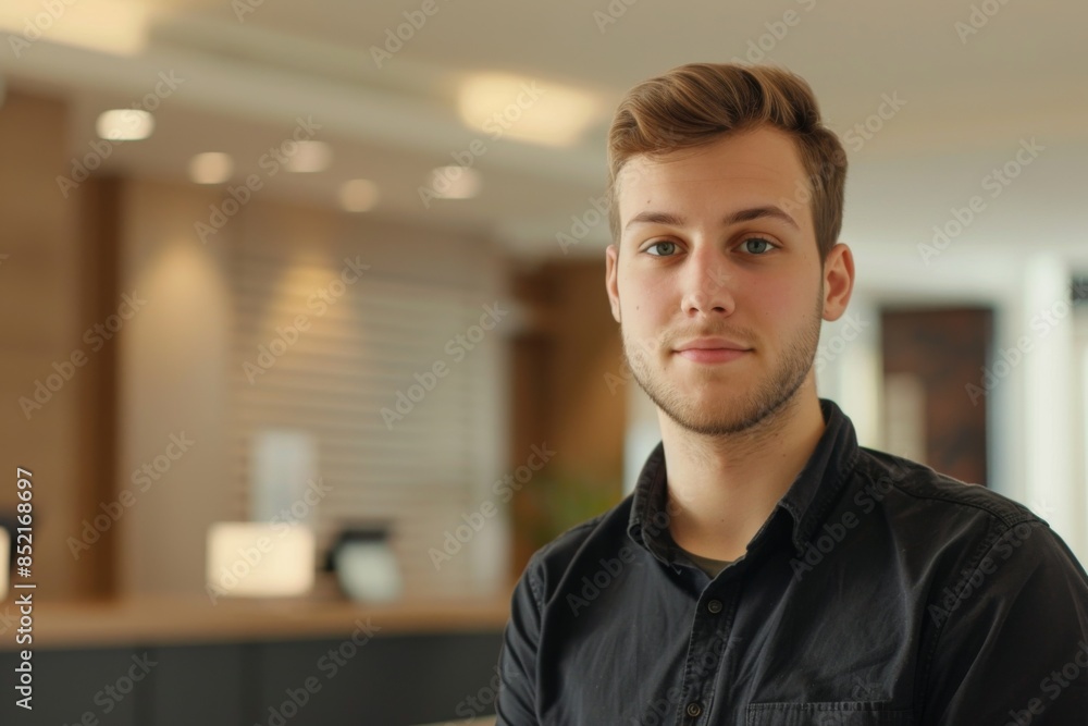Obraz premium Portrait of a young male receptionist