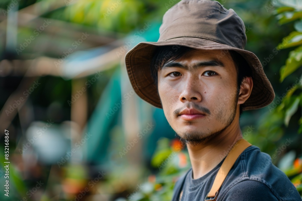 Portrait of a young male landscaping worker