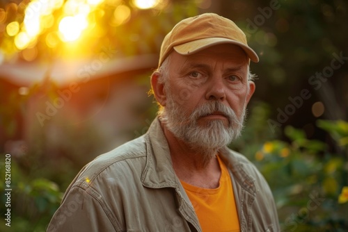 Portrait of a middle aged male landscaping worker