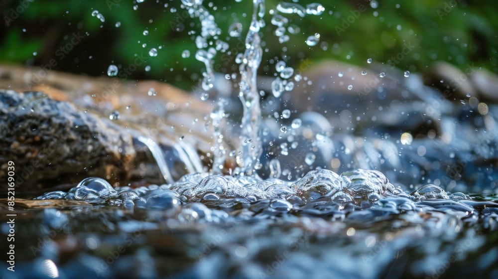 Water Droplets Splashing on a Stream Water Droplets Splashing on a Stream