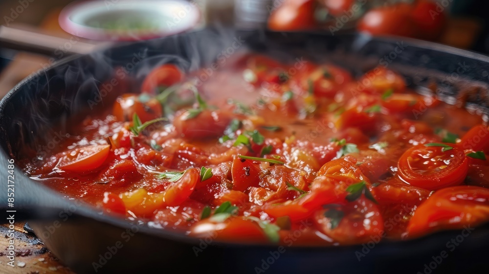 Cooking roasted tomato soup in a cast iron pot step by step Cooking roasted tomato soup in a cast iron pot step by step