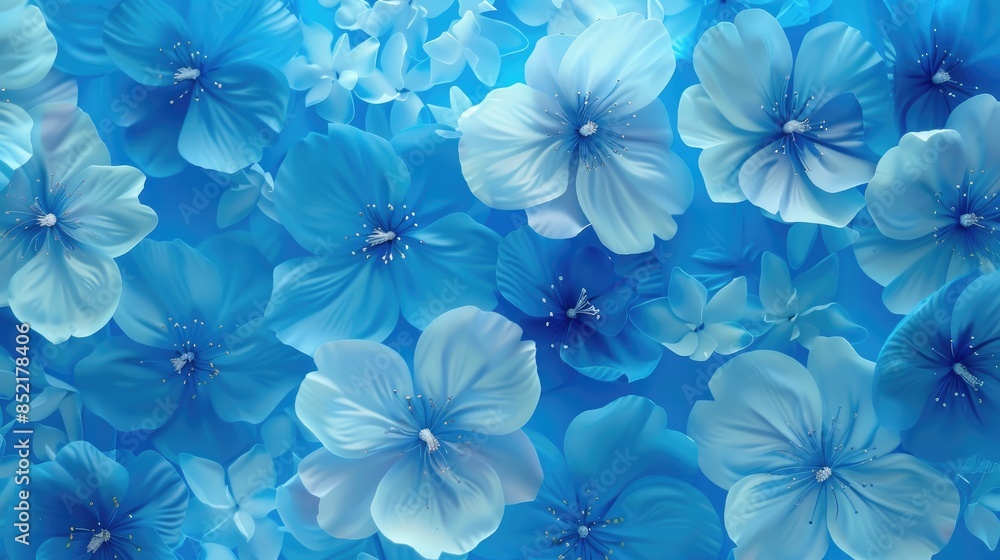 Floral pattern on a blue light background art design in my life Floral pattern on a blue light background art design in my life