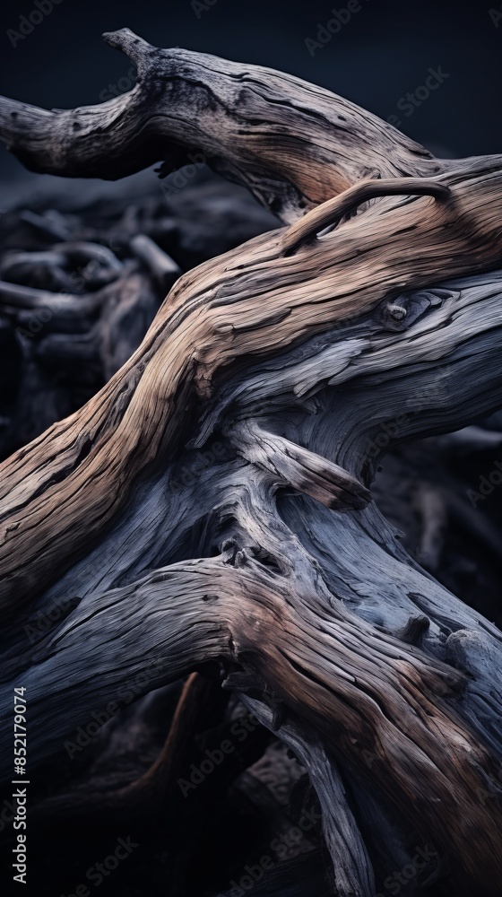 a close up of a fallen tree with dark clouds in the background a close up of a fallen tree with dark clouds in the background