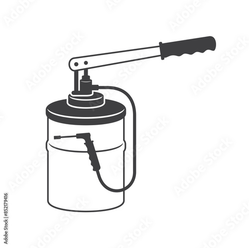 hand grease pump illustration, grease lubricant equipment.