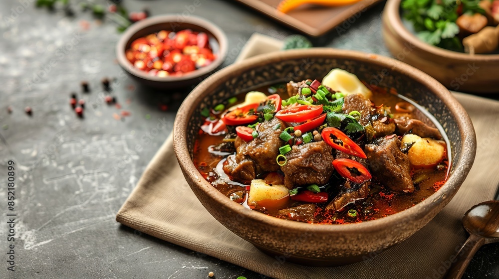 Indonesian food rawon with copy space Indonesian food rawon with copy space