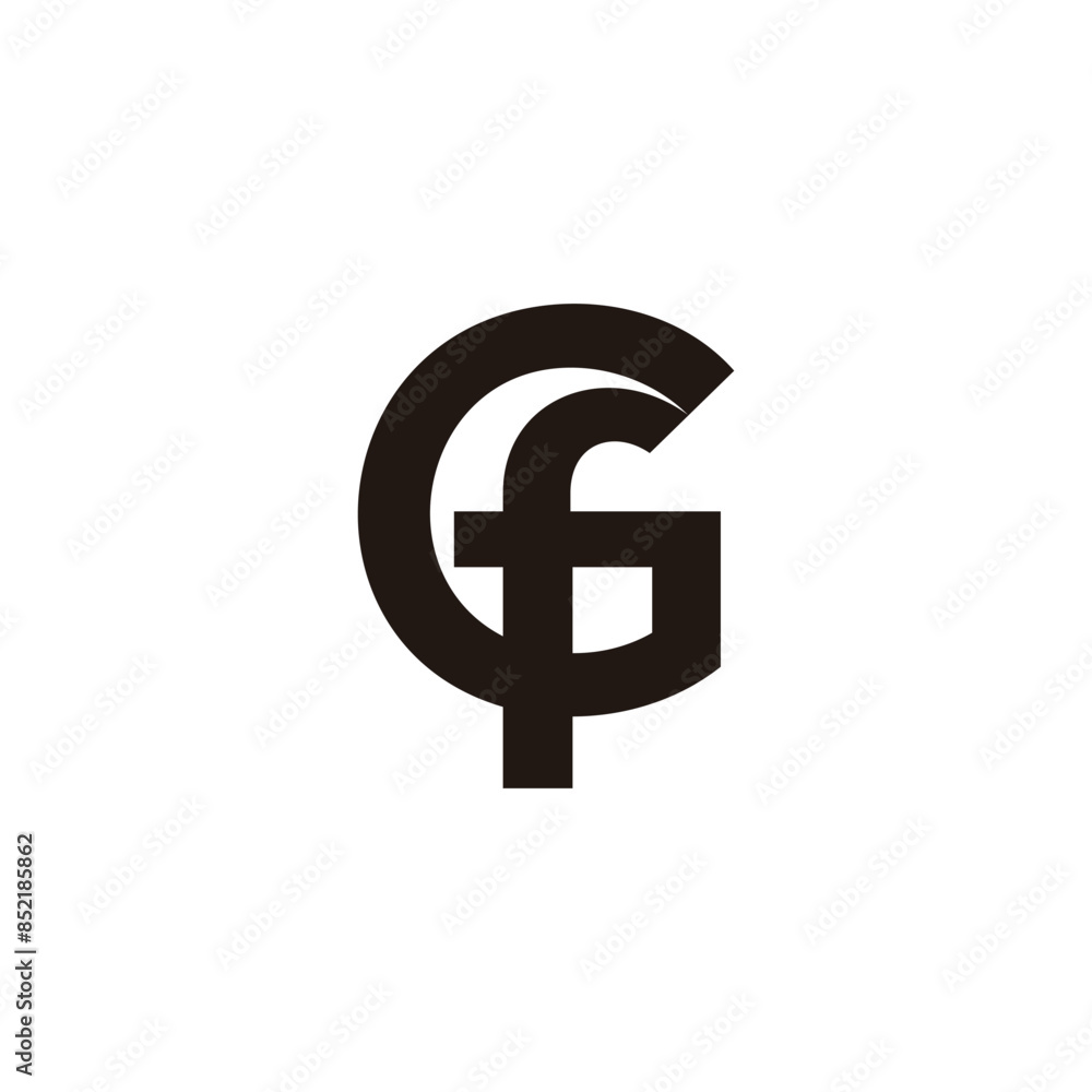 Fototapeta premium letter gf linked bold font simple logo vector