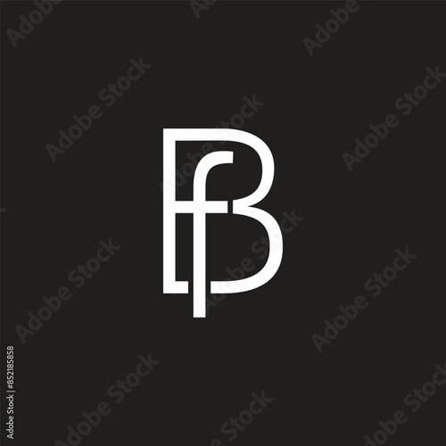 letter fb simple linked font clean logo vector