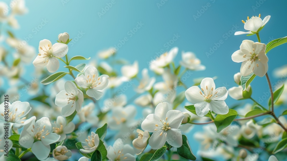 Obraz premium flowers on a green background