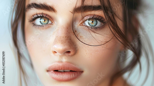 Unsightly blemishes and freckles on the little girl's face, AI generative
