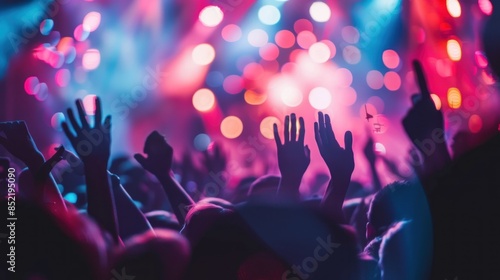 Party people concept Crowd happy and joyful in club