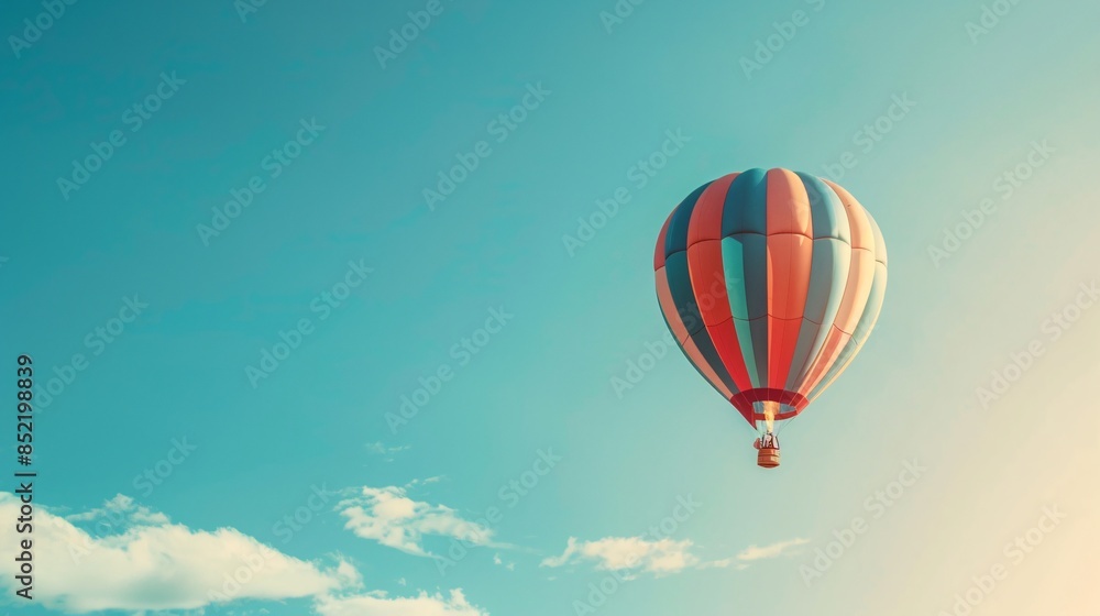 Fototapeta premium Colorful hot air balloon soaring in the sky