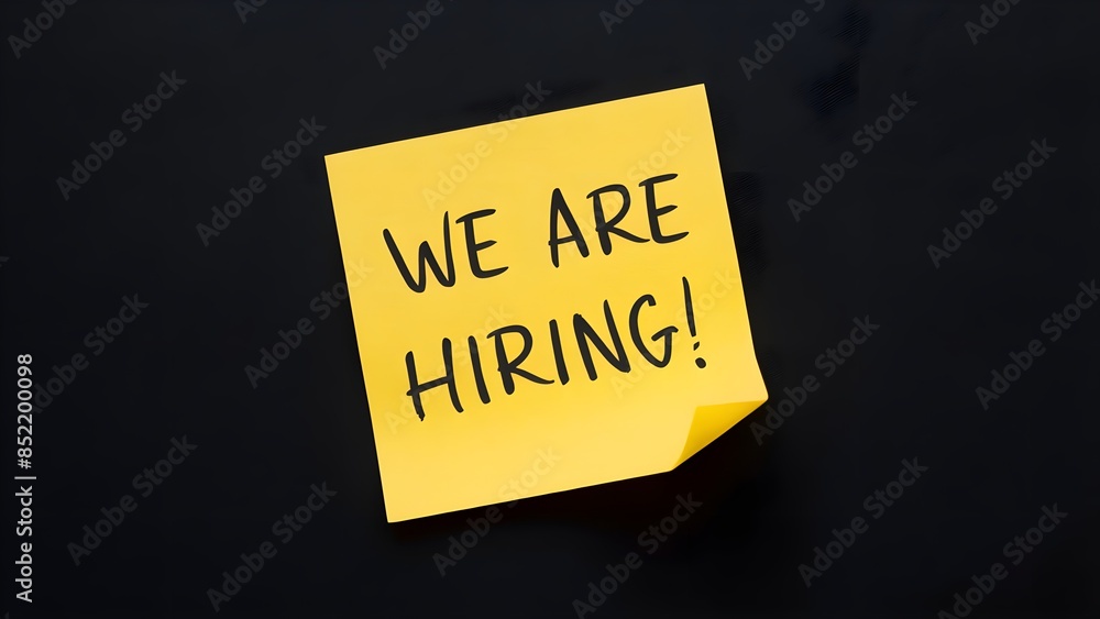 yellow sticky note that says WE ARE HIRING yellow sticky note that says WE ARE HIRING