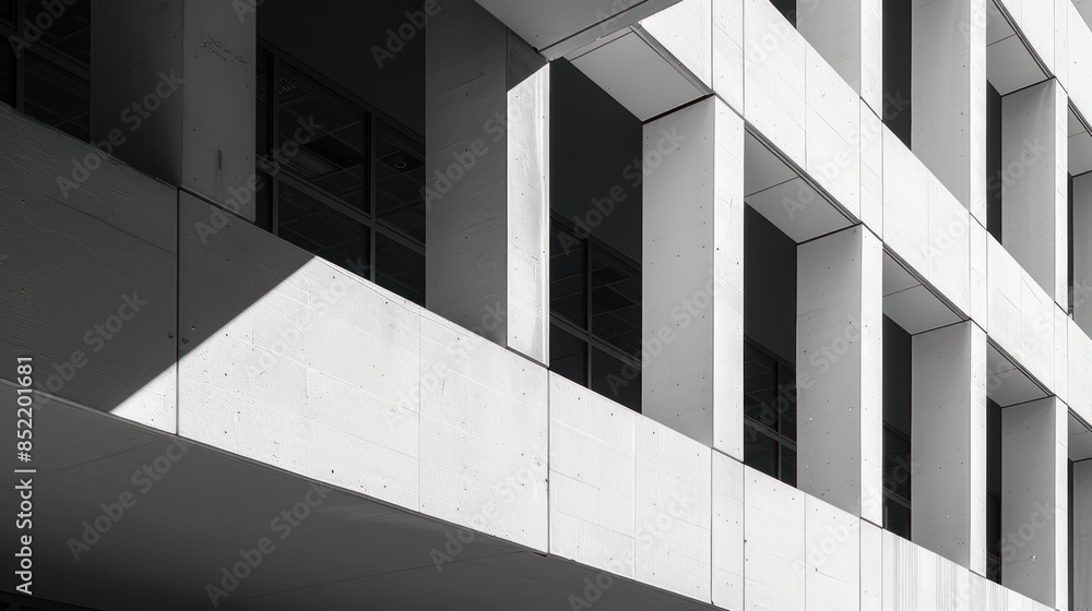 Fototapeta premium exterior urban architecture. Minimal modern geometric architecture shape