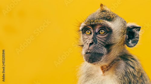 Monkey Against Yellow Background © gilad