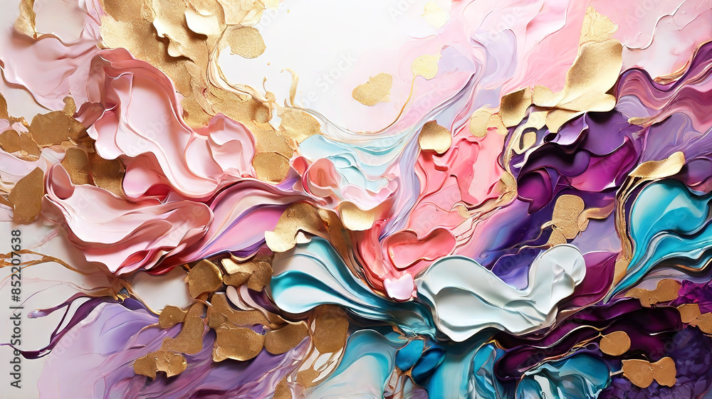 3d ink painting of shimmering liquid