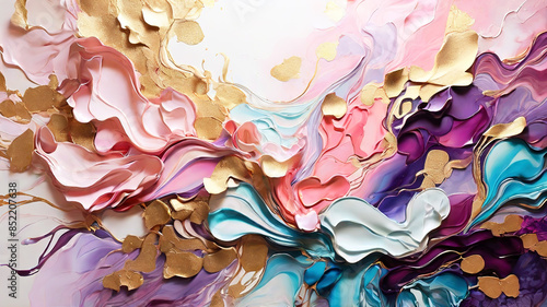 Obraz na płótnie 3d ink painting of shimmering liquid w salonie