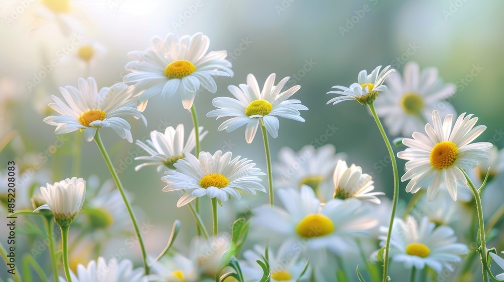 Fototapeta premium Collection of lovely white daisies