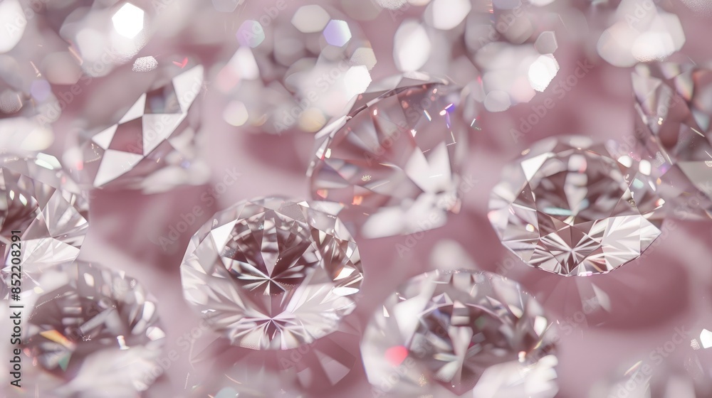 Fototapeta premium Arrangement of white diamonds from a high perspective