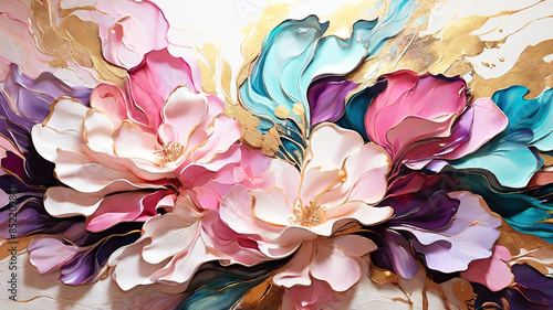 3d ink painting of shimmering liquid