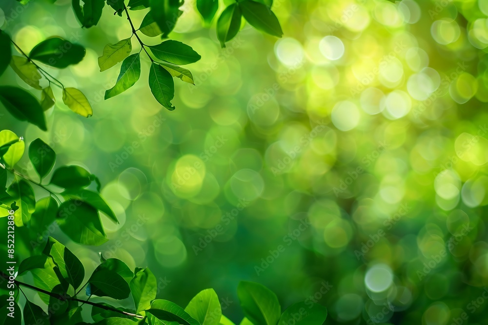 A blurry green and yellow lights. Green Blur Background A blurry green and yellow lights. Green Blur Background