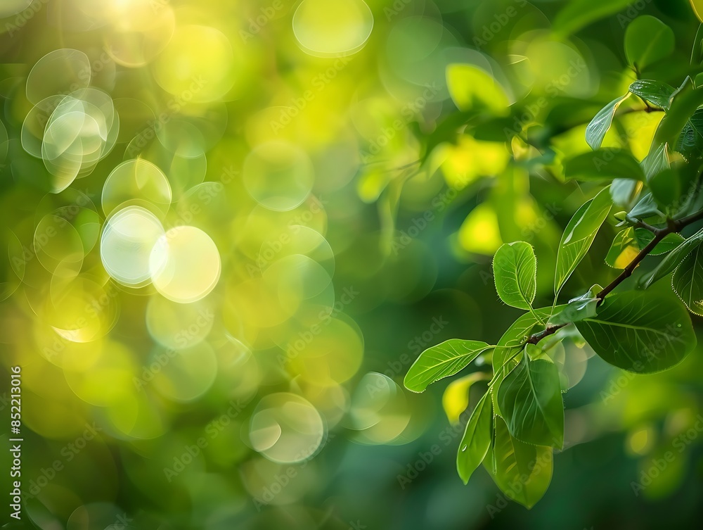 A blurry green and yellow lights. Green Blur Background A blurry green and yellow lights. Green Blur Background