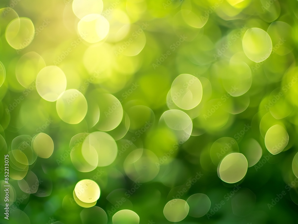 Fototapeta premium A blurry green and yellow lights. Green Blur Background